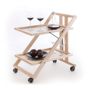 Сервировочный столик складной на колесиках Arredamenti - GIMMY NATURAL